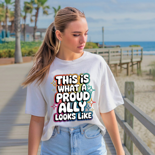 This Is What a Proud Ally Looks Like | Premium Unisex Crewneck T-shirt