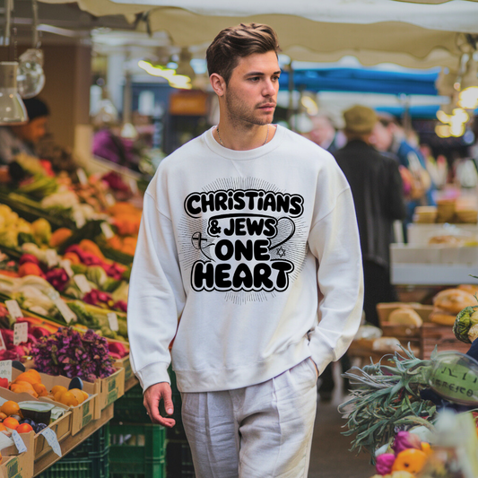 Christians & Jews: One Heart | Classic Unisex Crewneck Sweatshirt