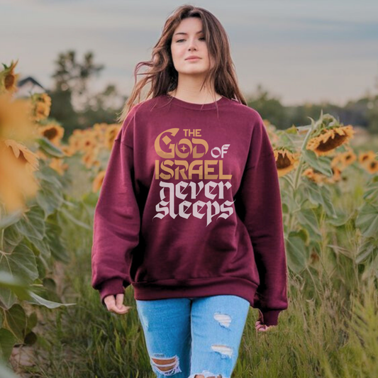 The God of Israel Never Sleeps | Classic Unisex Crewneck Sweatshirt